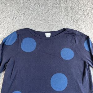 NEW Chico's Sweater Womens 2 Large Blue Polka‎ Dots Pullover Rayon Blend Casual